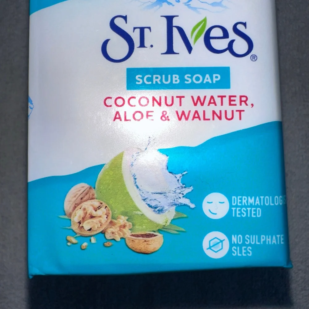 New St Ives Coconut Water Aloe & Walnut Scrub Soap Value Pack 3.5oz Bars - 4Pk